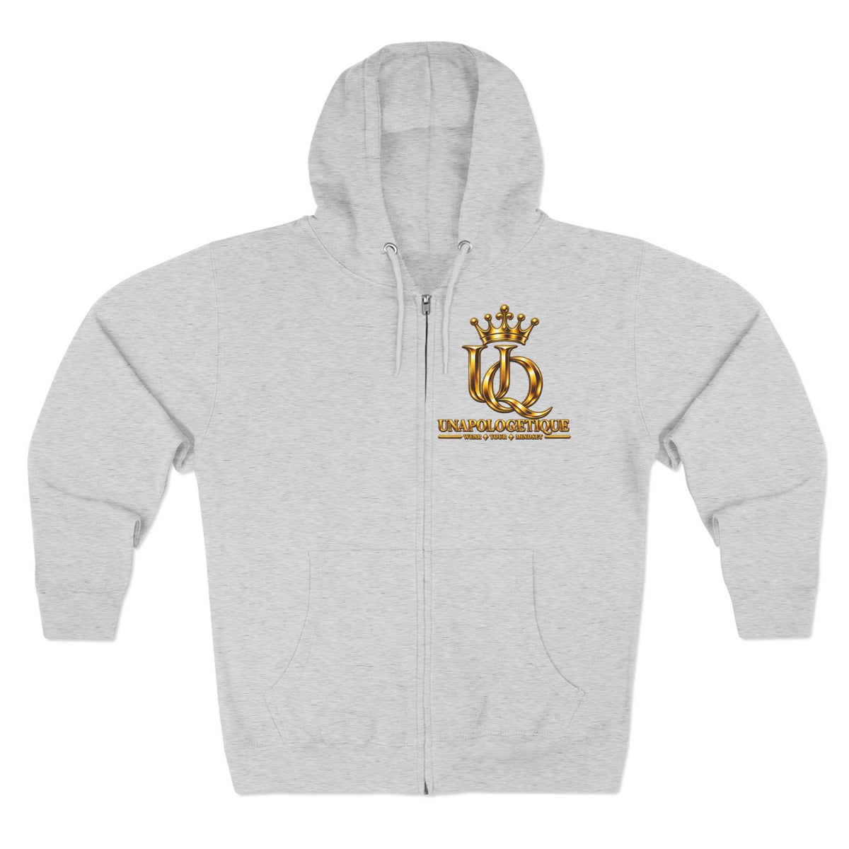 Sudadera con cremallera y logo 'UQ' de corona dorada Unapologetique — Sudadera con cremallera y emblema Luxury Queen