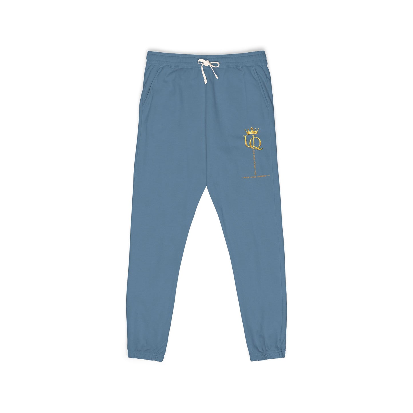Unapologetique Gold Crowned Flower Sweatpants — Casual Graphic Joggers