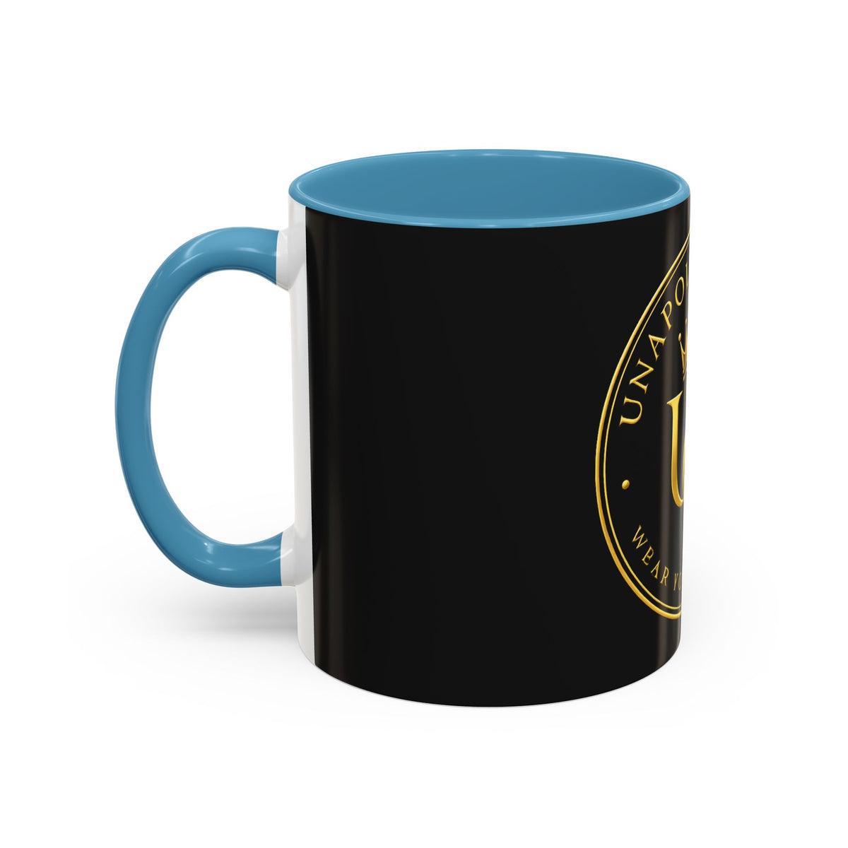 Unapologetique Gold Crown 'UQ' Accent Coffee Mug — Elegant Royal Logo Ceramic Mug