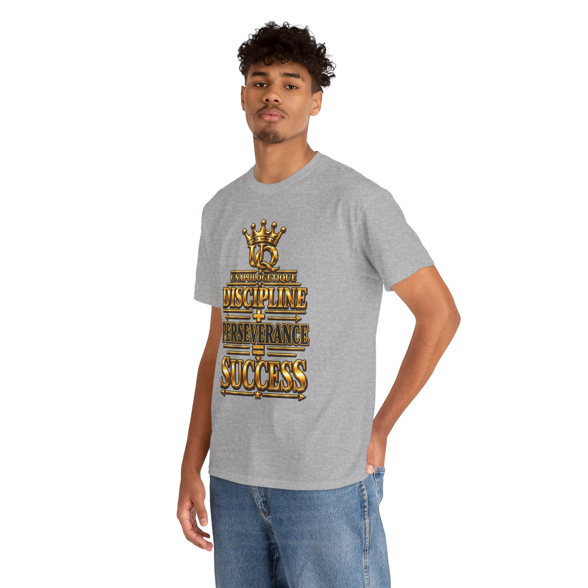 T-shirt Unapologetic WOW Gold — T-shirt motivationnel « Discipline Perseverance Success »