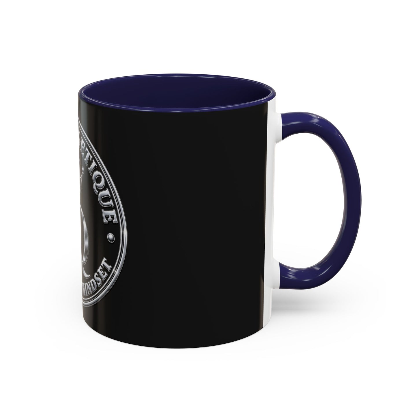 Unapologetique Silver Crown 'UQ' Accent Coffee Mug — Elegant Royal Logo Ceramic Mug