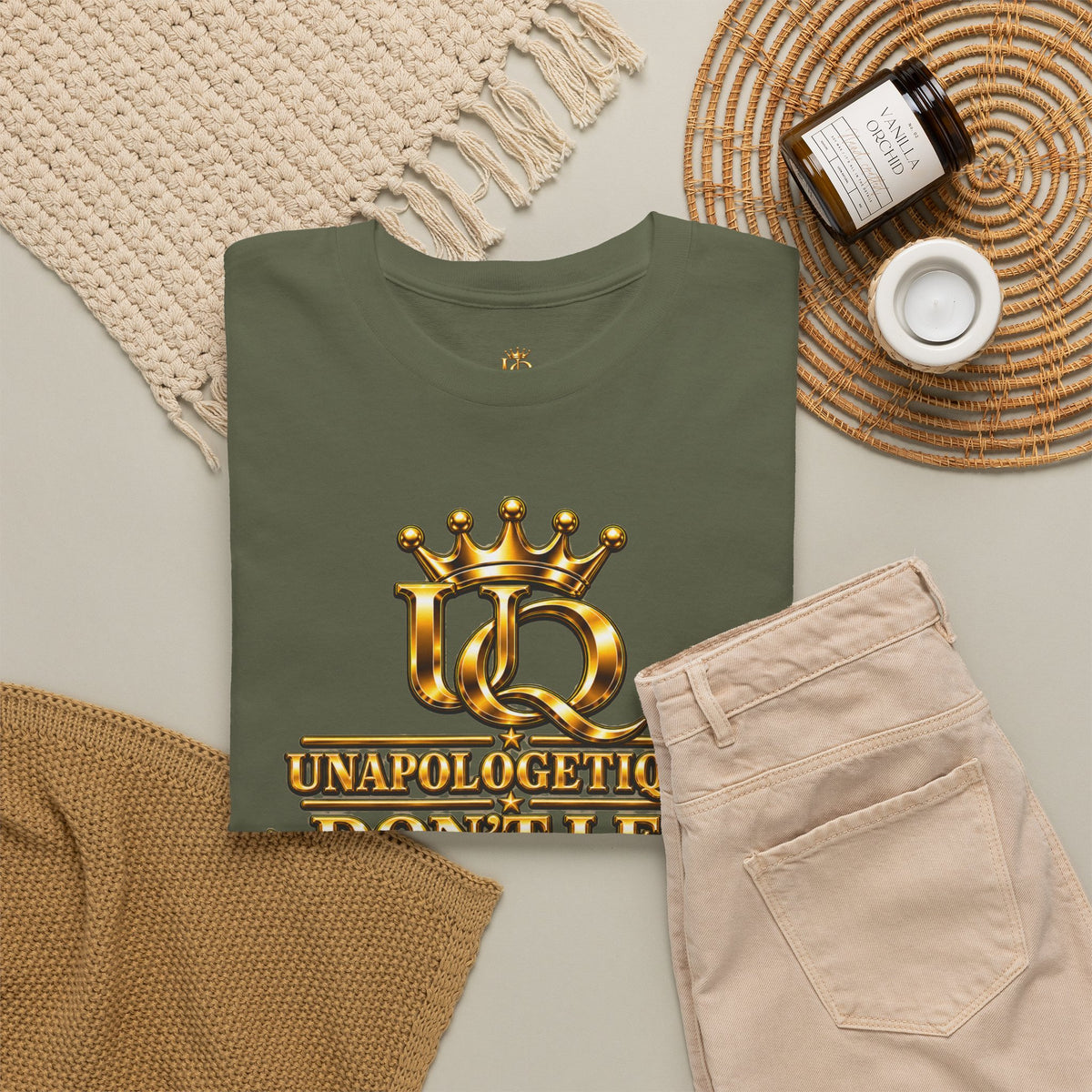 Unapologetique WOW Gold T-Shirt — "Don't Let Limitations Own" Inspirational Crown Graphic Tee