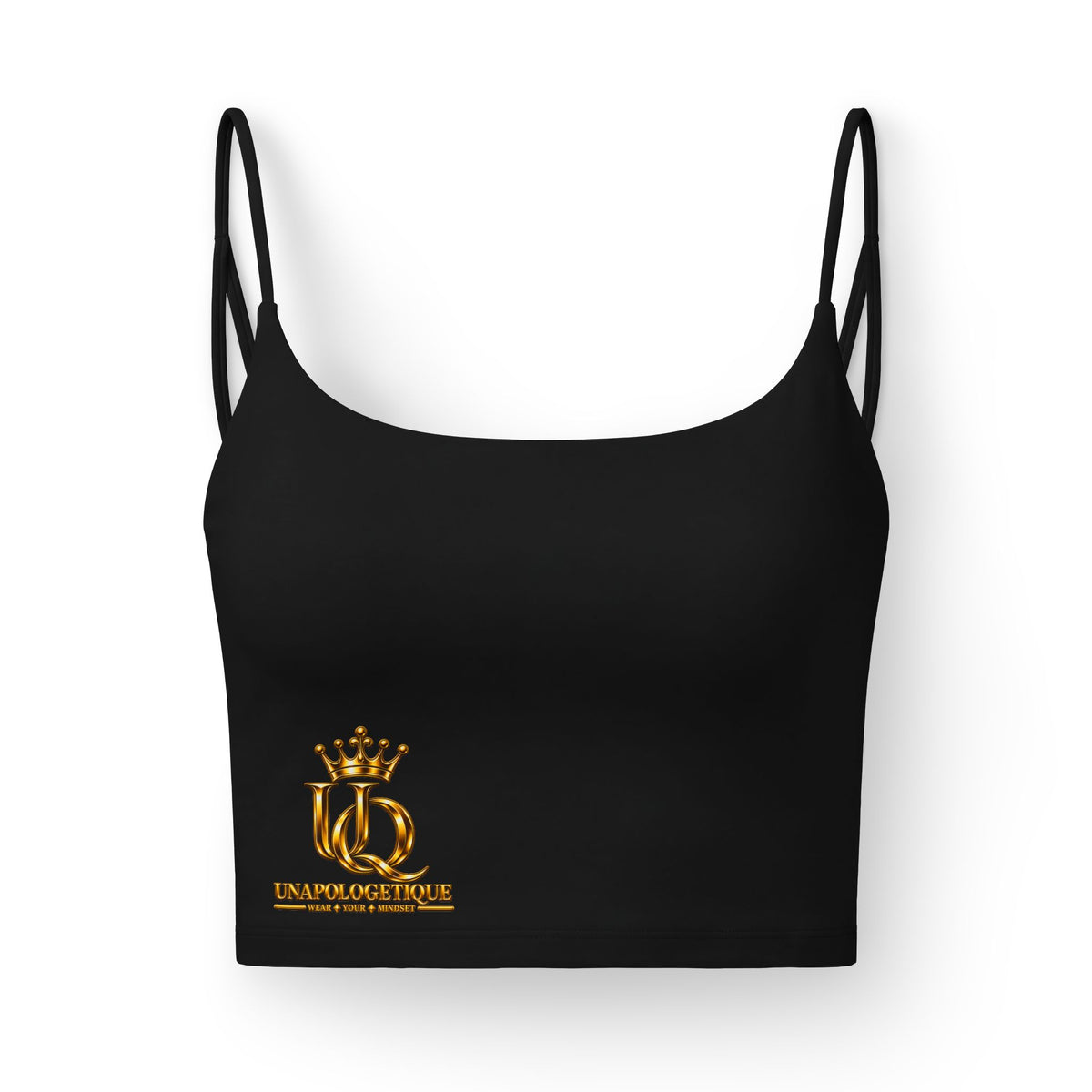Top corto tipo bra Unapologetique Gold Luxe para mujer — Logo Unapologetique Gold