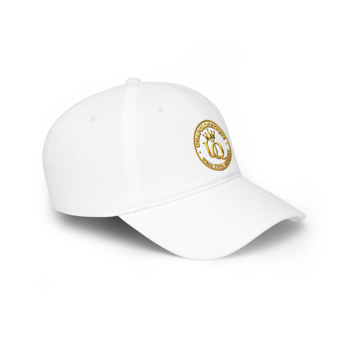 Unapologetique Queen Gold Crown Embroidered Baseball Cap – Minimal Gold 'Q' Low Profile Hat