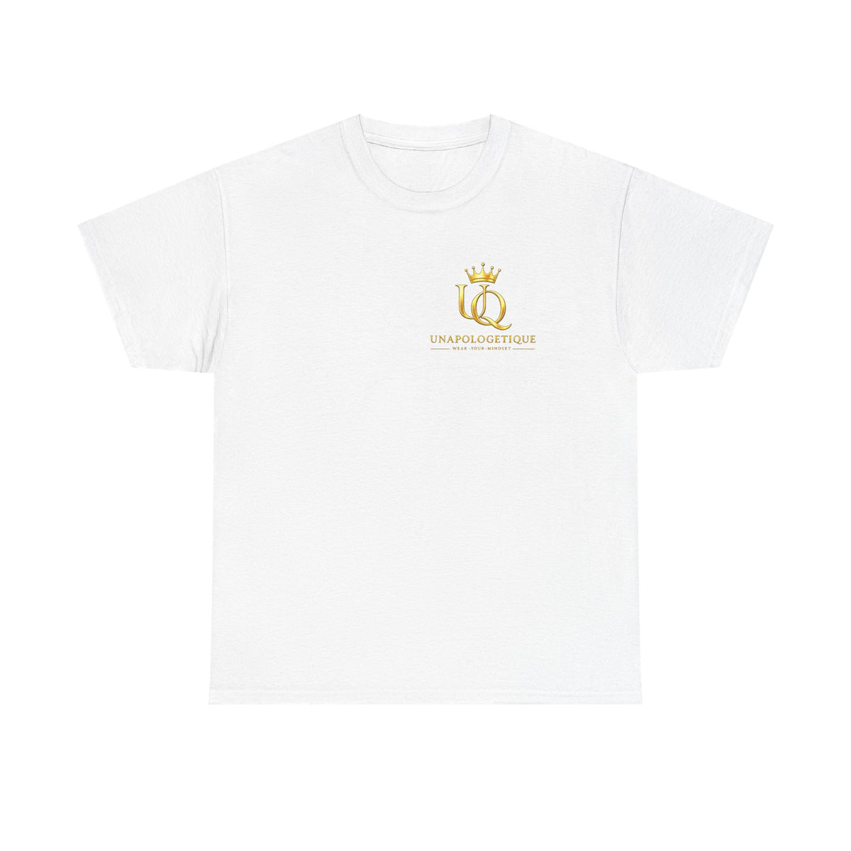 UnapologetiqueQueen Initials Tee — Gold Crown UQ Logo Embroidered T-Shirt