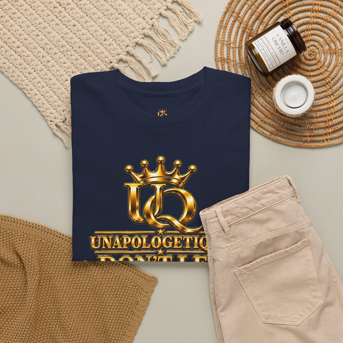 Unapologetique WOW Gold T-Shirt — "Don't Let Limitations Own" Inspirational Crown Graphic Tee