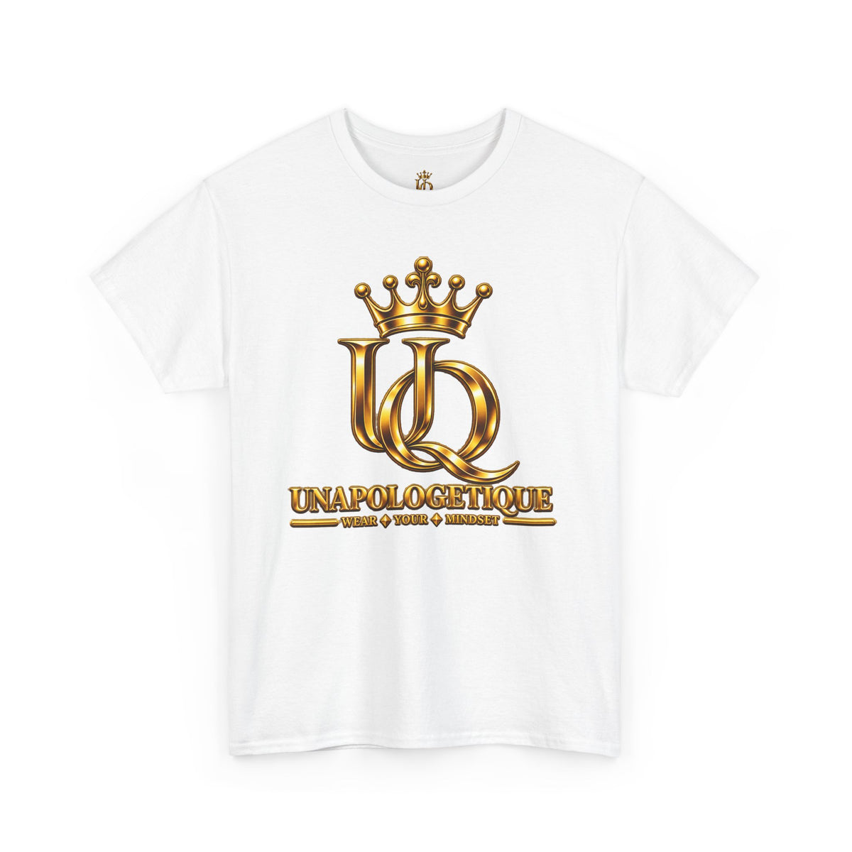 Unapologetique Signature Gold Queen Initials Tee — Embroidered T-Shirt