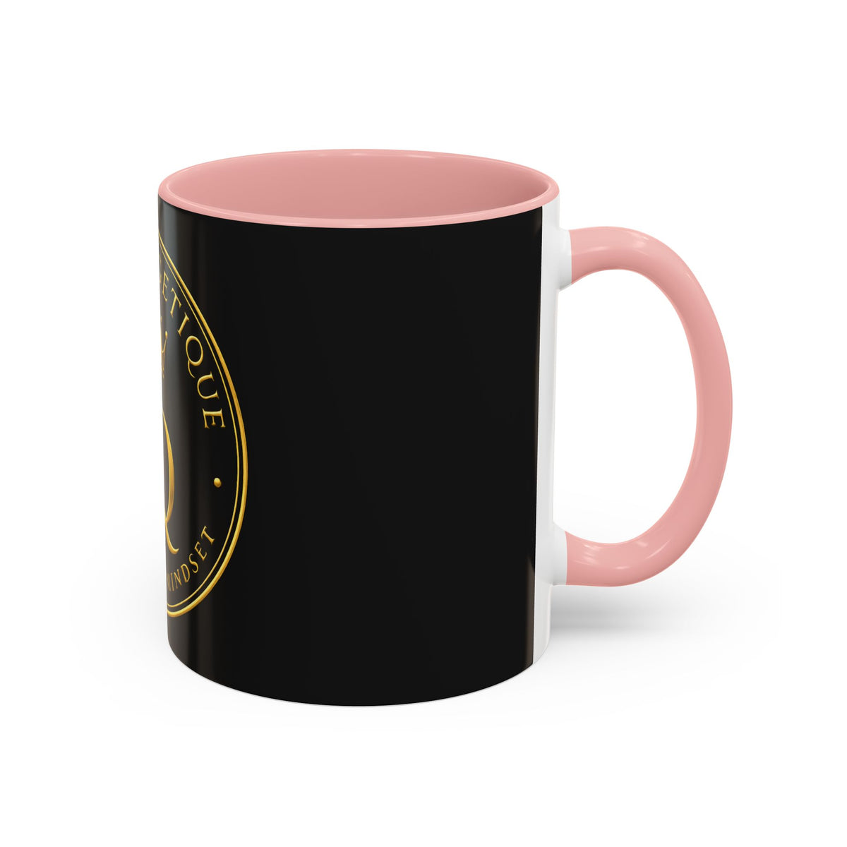 Unapologetique Gold Crown 'UQ' Accent Coffee Mug — Elegant Royal Logo Ceramic Mug