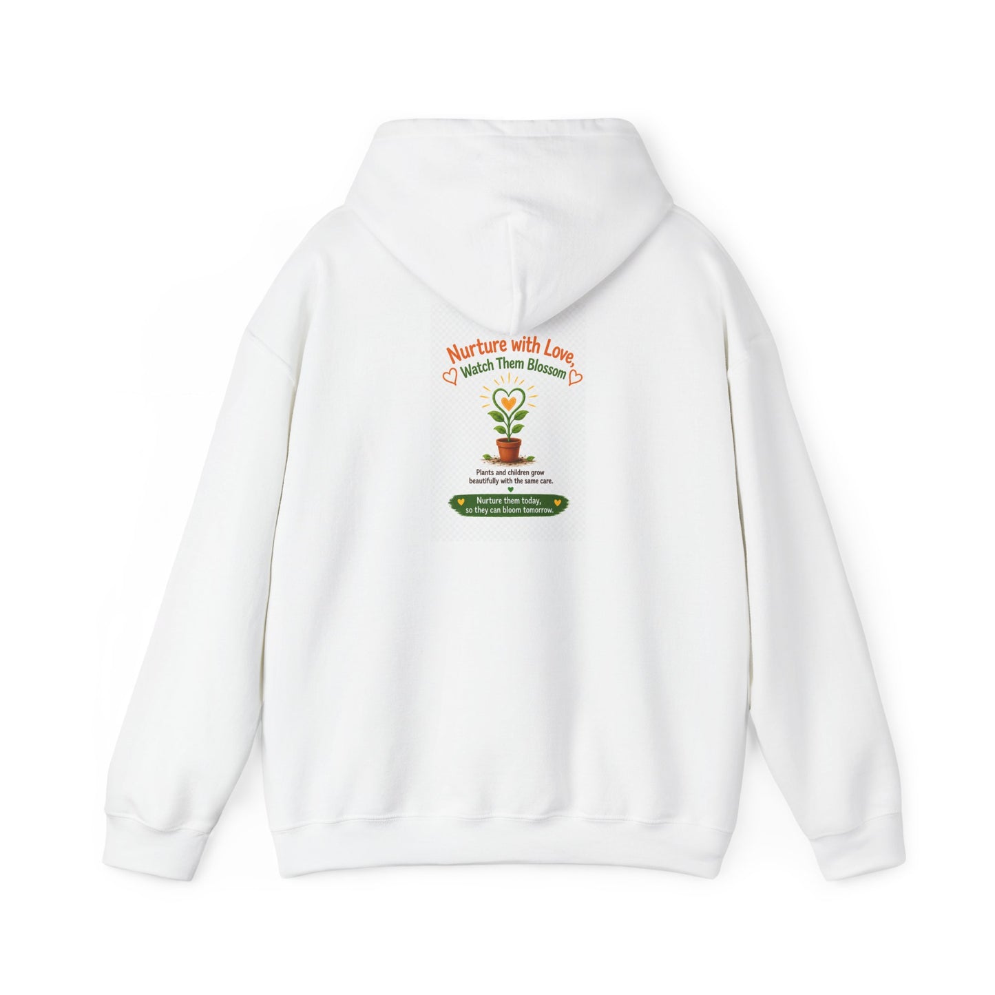 Sunflower Growth Chart Hoodie — "Nurture with Love" Plant Care Sweatshirt
