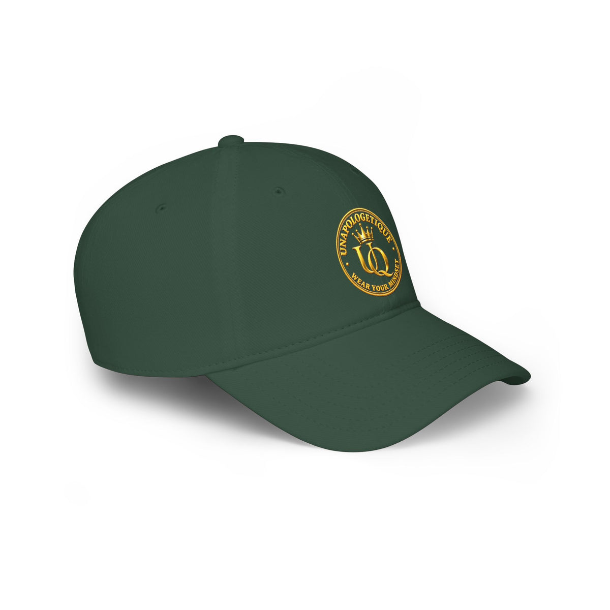 Unapologetique Queen Gold Crown Embroidered Baseball Cap – Minimal Gold 'Q' Low Profile Hat