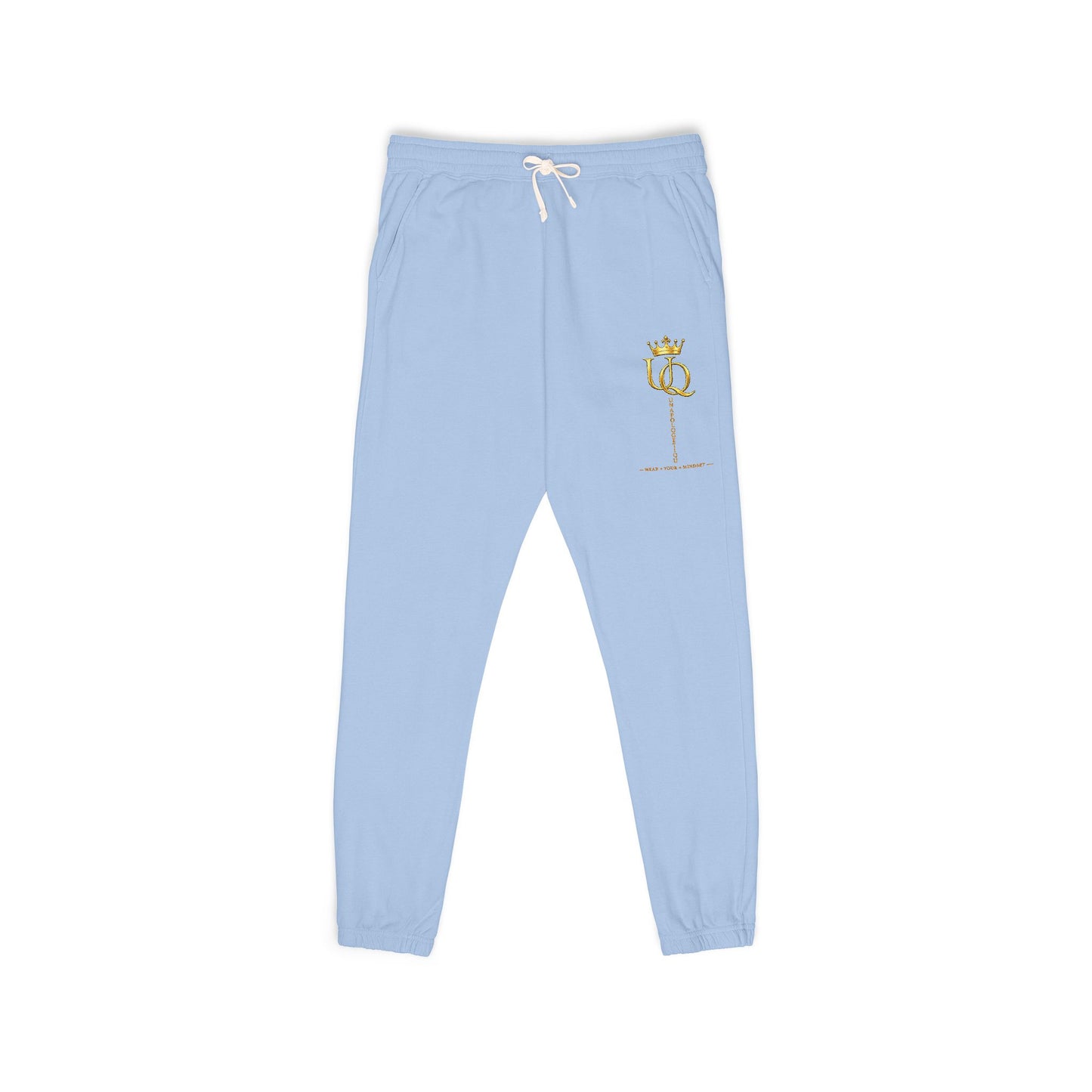Unapologetique Gold Crowned Flower Sweatpants — Casual Graphic Joggers
