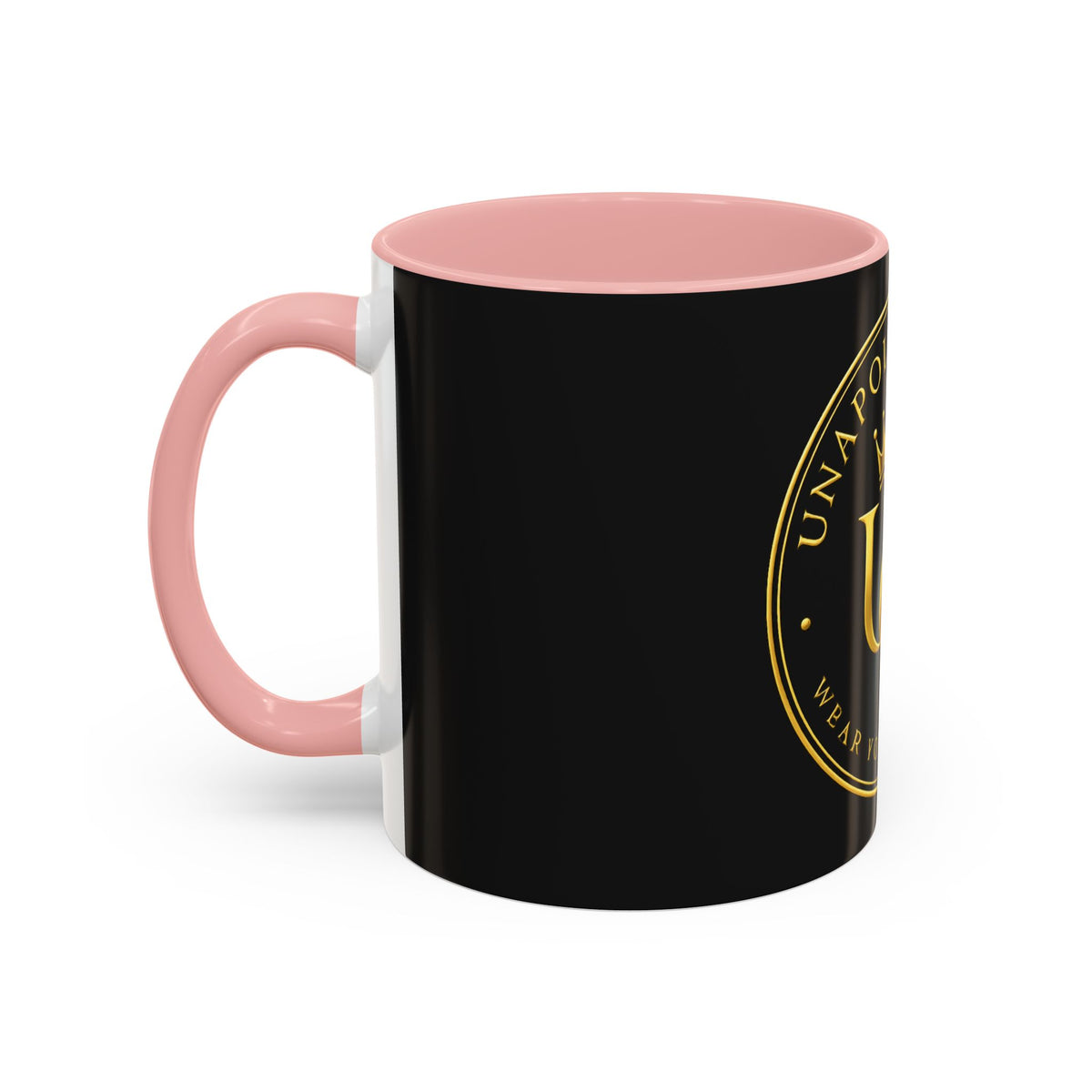 Unapologetique Gold Crown 'UQ' Accent Coffee Mug — Elegant Royal Logo Ceramic Mug