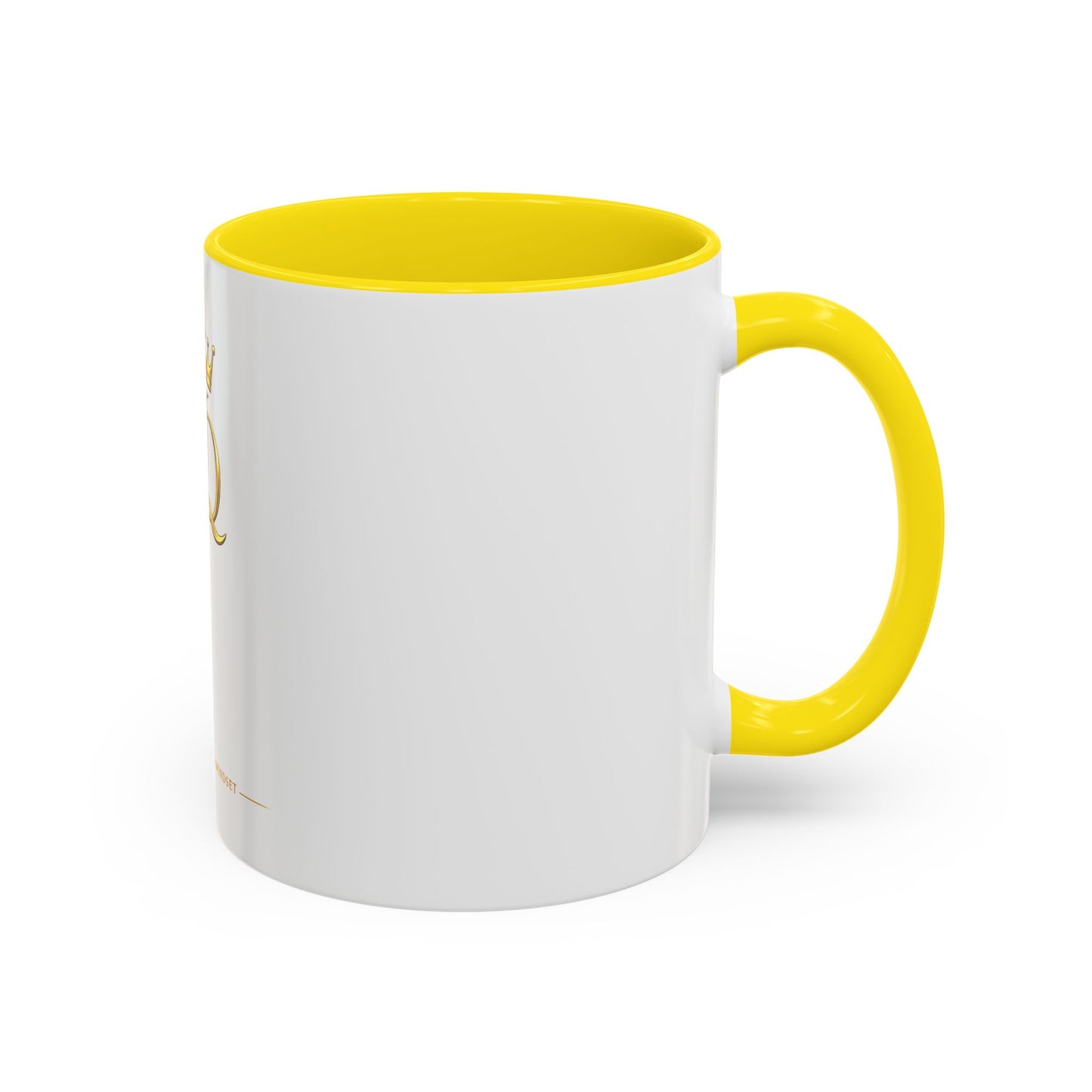 Gold Crown 'UQ' Accent Coffee Mug — Elegant Royal Logo Ceramic Mug