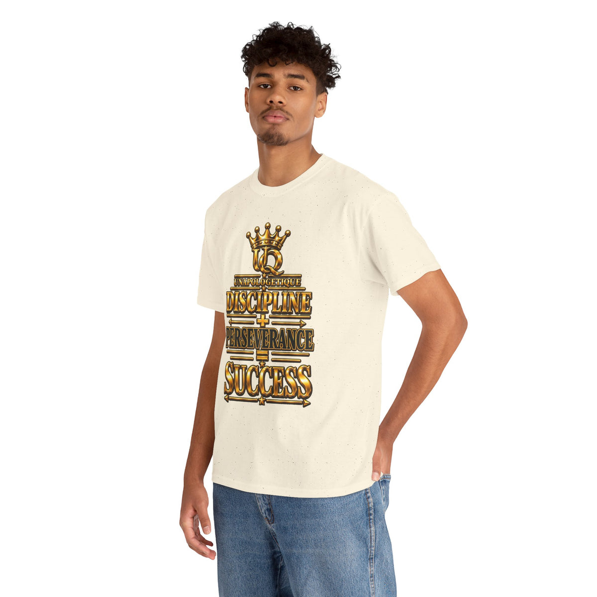 T-shirt Unapologetic WOW Gold — T-shirt motivationnel « Discipline Perseverance Success »