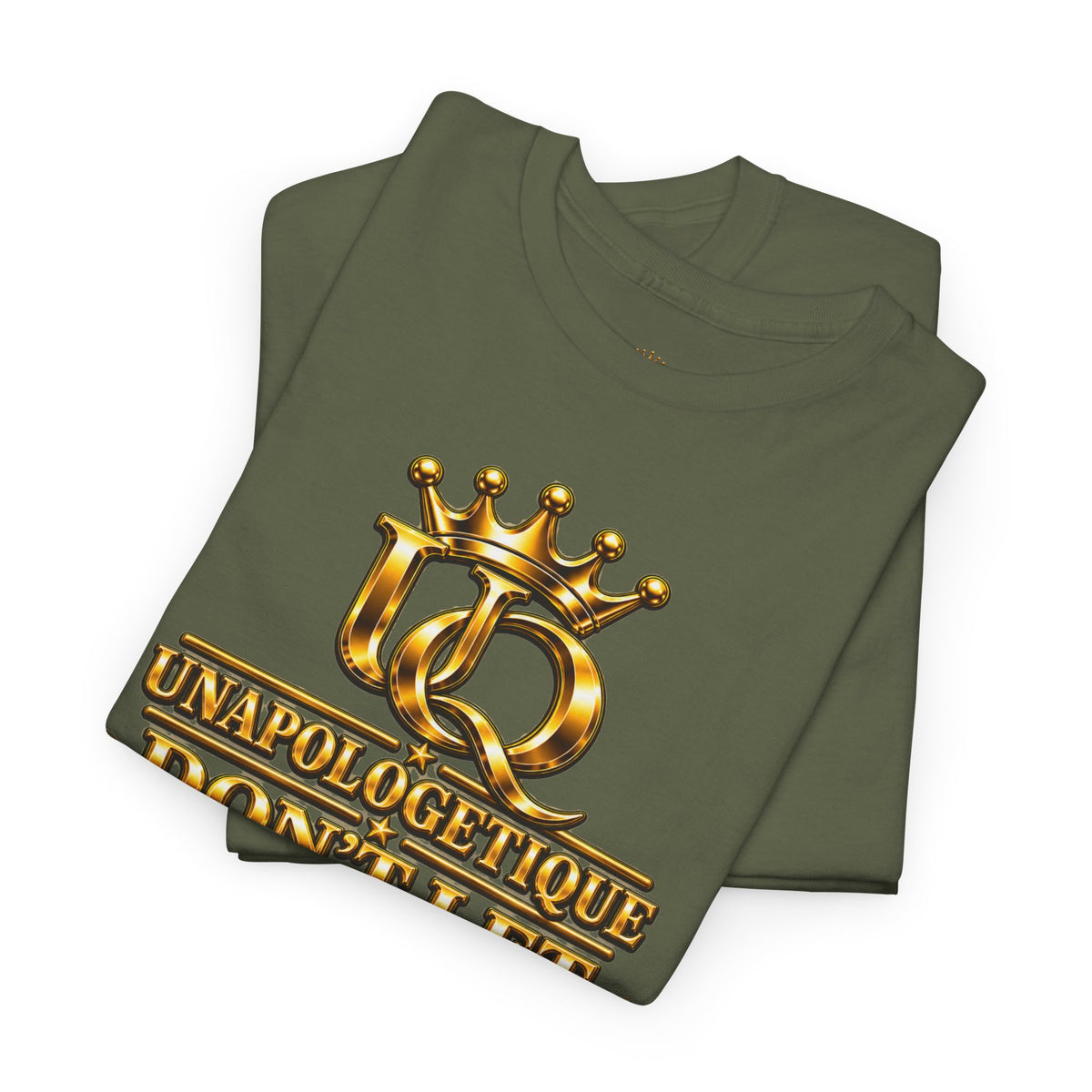 Unapologetique WOW Gold T-Shirt — "Don't Let Limitations Own" Inspirational Crown Graphic Tee