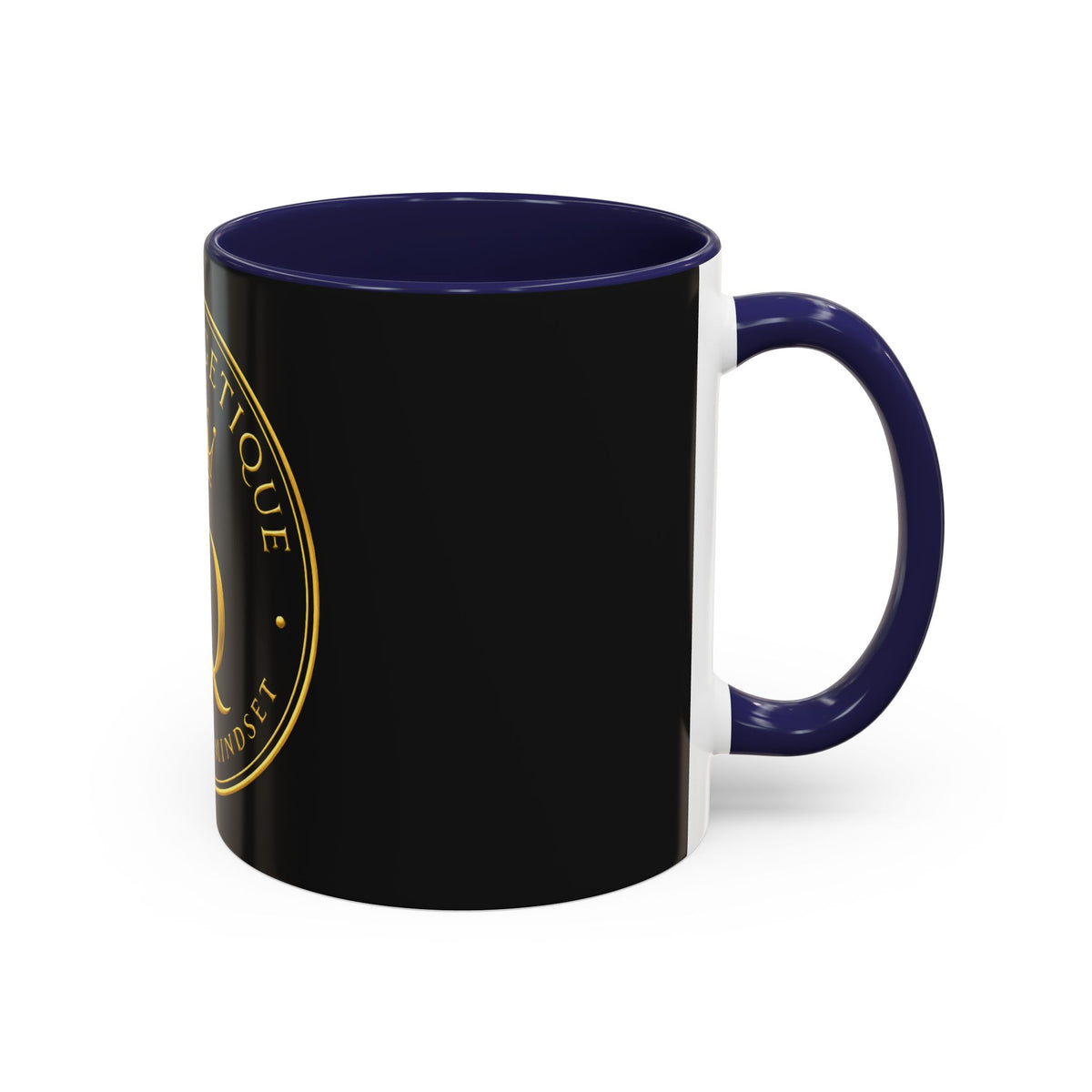 Unapologetique Gold Crown 'UQ' Accent Coffee Mug — Elegant Royal Logo Ceramic Mug