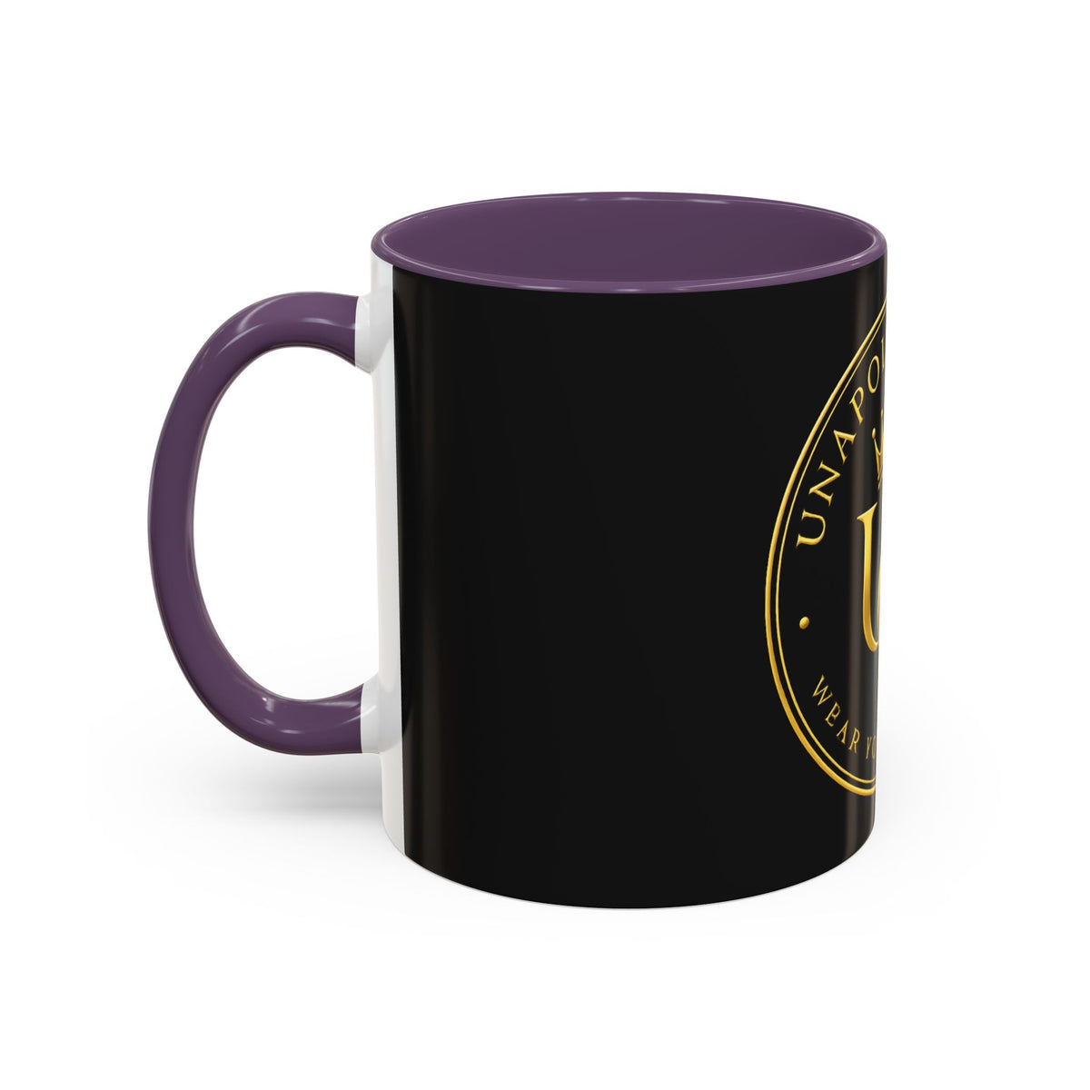 Unapologetique Gold Crown 'UQ' Accent Coffee Mug — Elegant Royal Logo Ceramic Mug