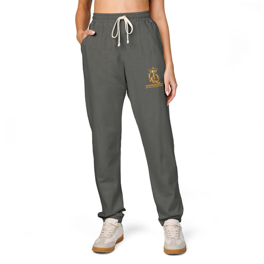 Unapologetique Gold Crowned Flower Sweatpants — Casual Graphic Joggers