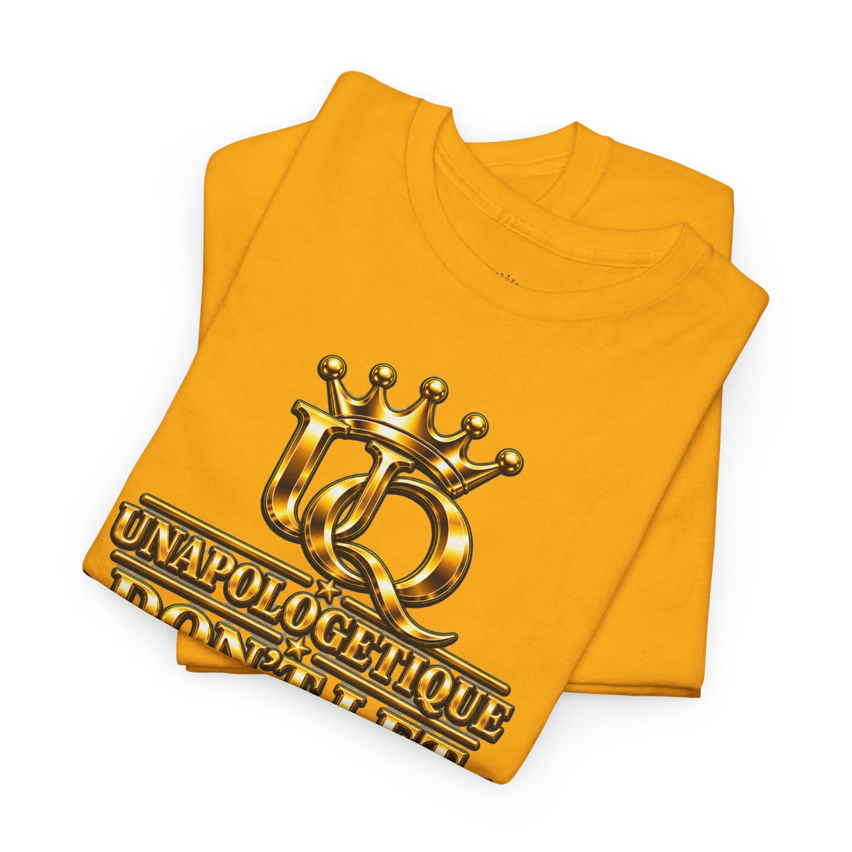 Unapologetique WOW Gold T-Shirt — "Don't Let Limitations Own" Inspirational Crown Graphic Tee