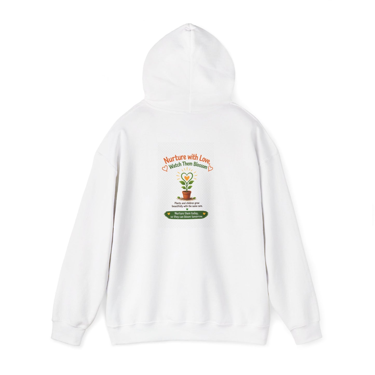 Sunflower Growth Chart Hoodie — "Nurture with Love" Plant Care Sweatshirt
