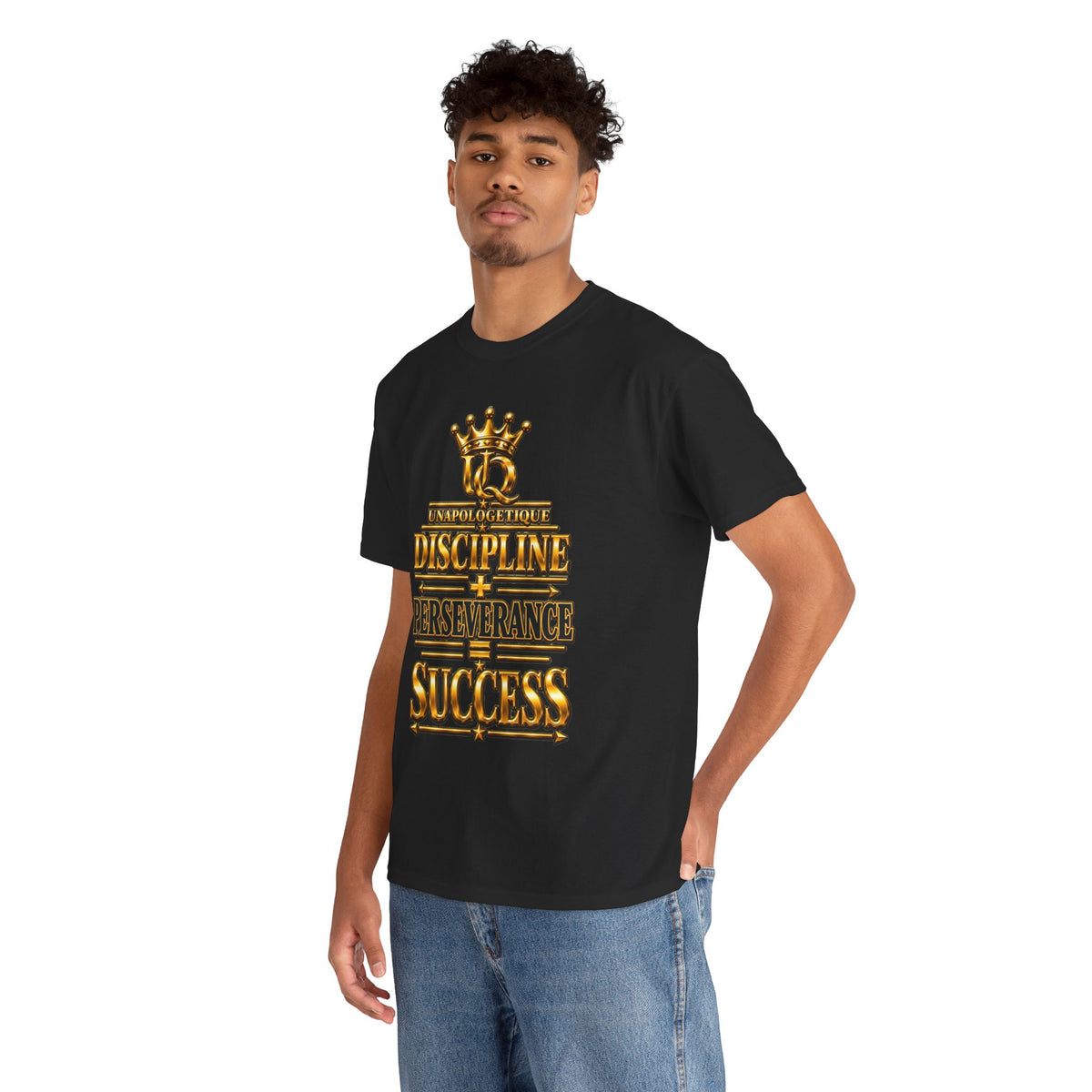 T-shirt Unapologetic WOW Gold — T-shirt motivationnel « Discipline Perseverance Success »