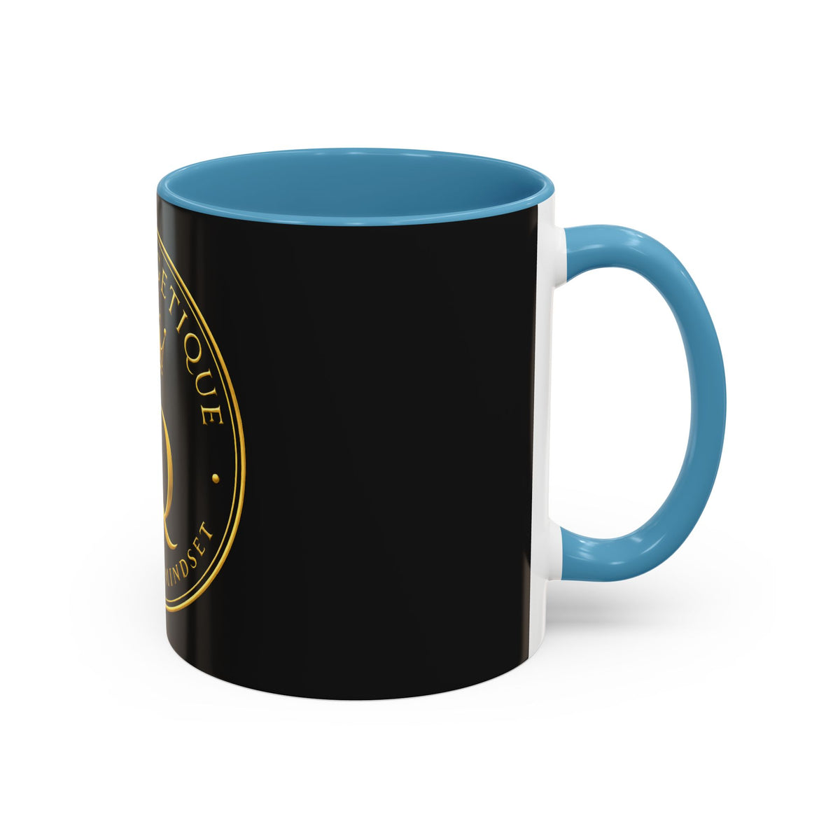 Unapologetique Gold Crown 'UQ' Accent Coffee Mug — Elegant Royal Logo Ceramic Mug