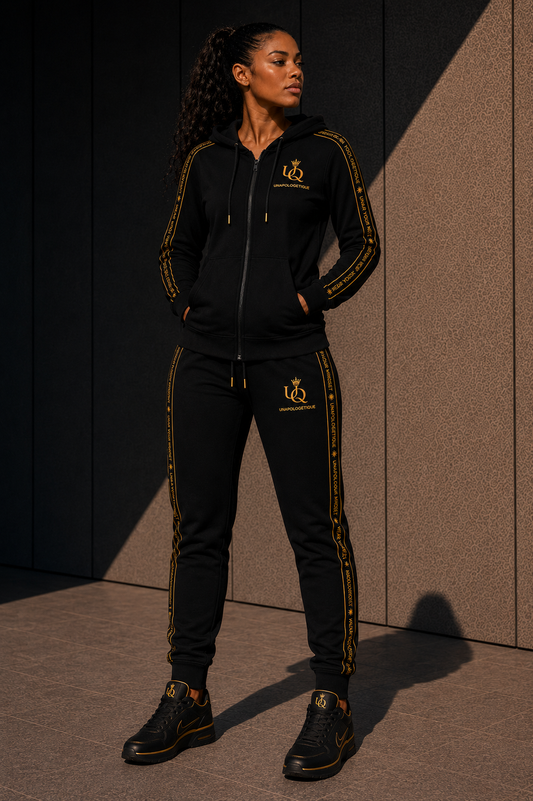 UNAPOLOGETIQUE GOLD TRACKSUIT FOR WOMEN