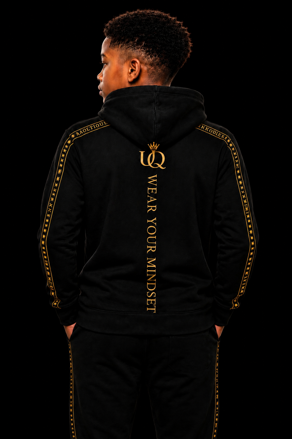 UNAPOLOGETIQUE GOLD HOODIE FOR BOYS