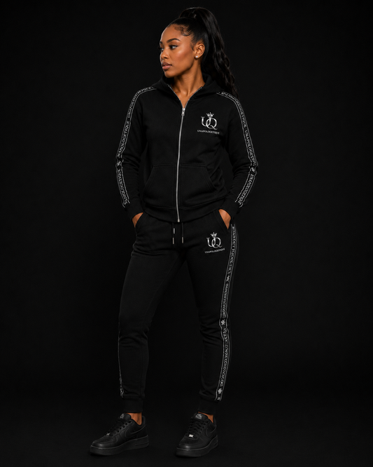 UNAPOLOGETIQUE SILVER TRACKSUIT FOR WOMEN