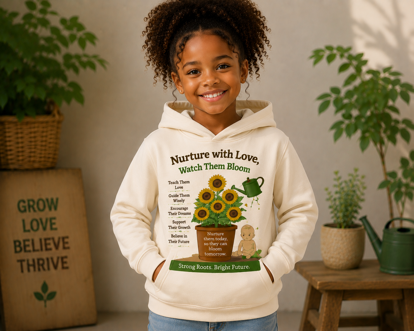 NURTURE WITH LOVE GIRLS HOODIE