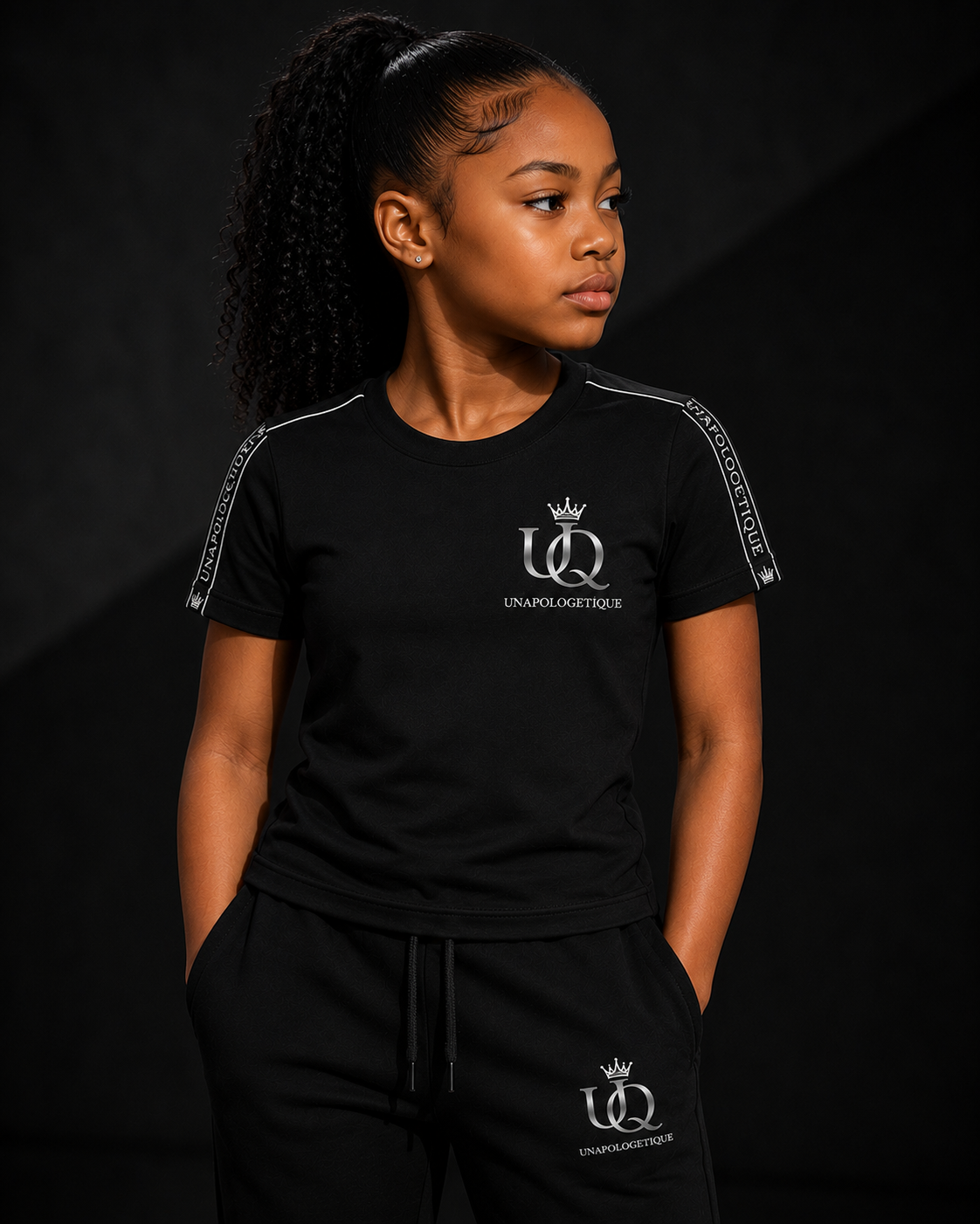 UNAPOLOGETIQUE SILVER T-SHIRT FOR GIRLS