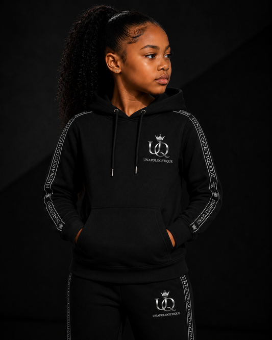 UNAPOLOGETIQUE SILVER HOODIE FOR GIRLS