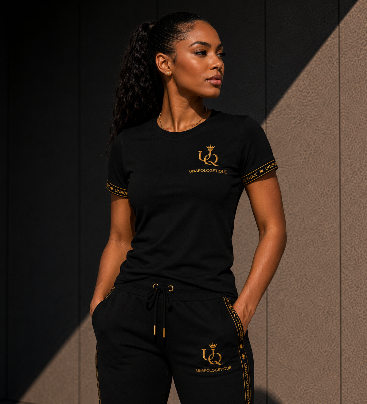 UNAPOLOGETIQUE GOLD T-SHIRT FOR WOMEN