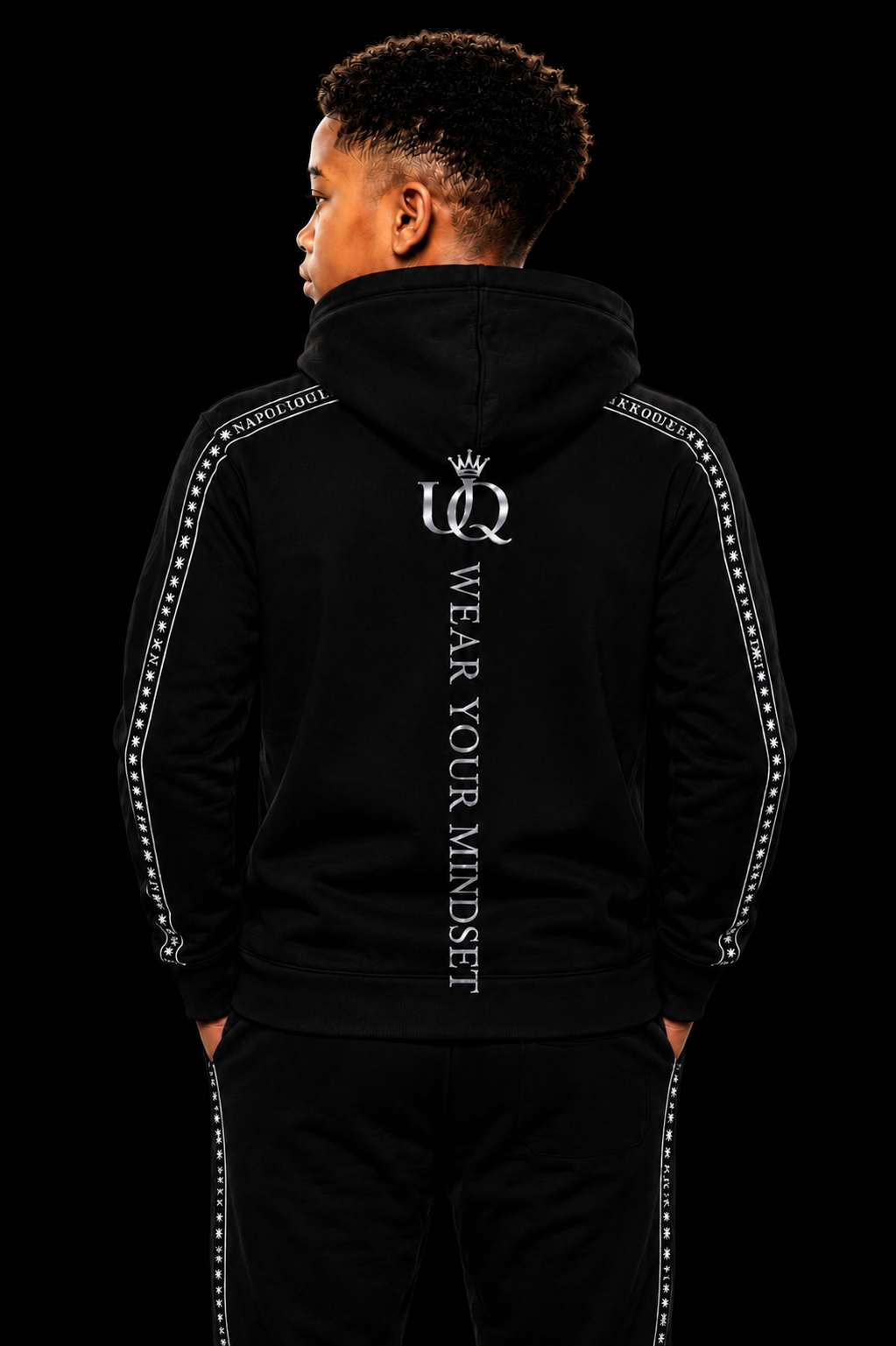 UNAPOLOGETIQUE SILVER HOODIE FOR BOYS