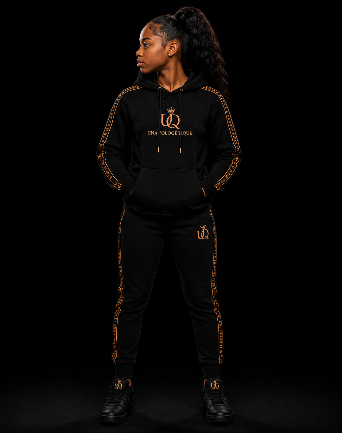 UNAPOLOGETIQUE BRONZE TRACKSUIT FOR GIRLS