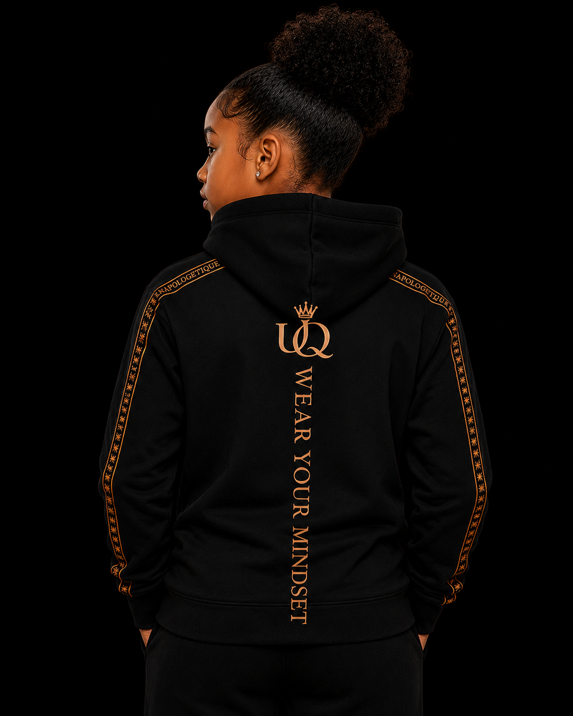 UNAPOLOGETIQUE BRONZE HOODIE FOR GIRLS