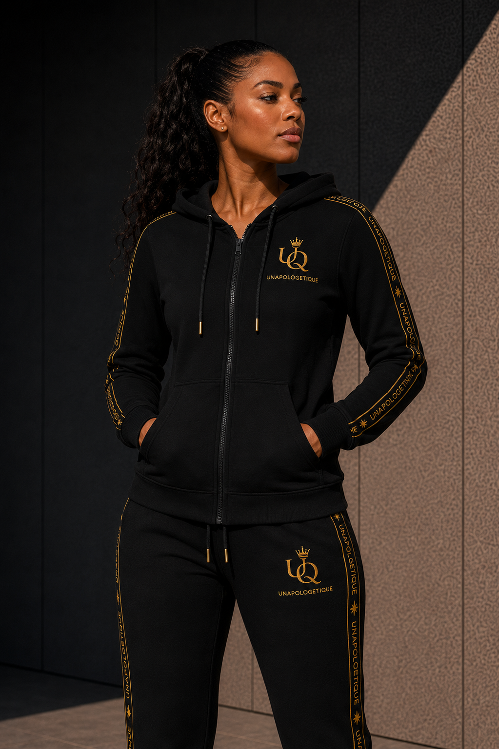 UNAPOLOGETIQUE GOLD HOODIE FOR WOMEN