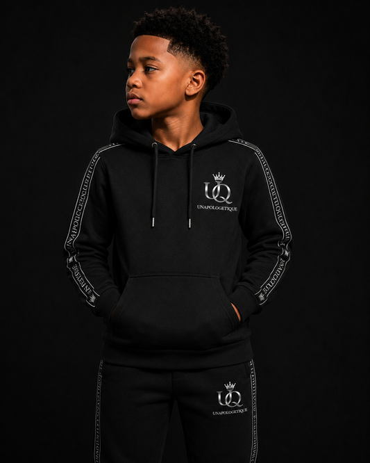 UNAPOLOGETIQUE SILVER HOODIE FOR BOYS