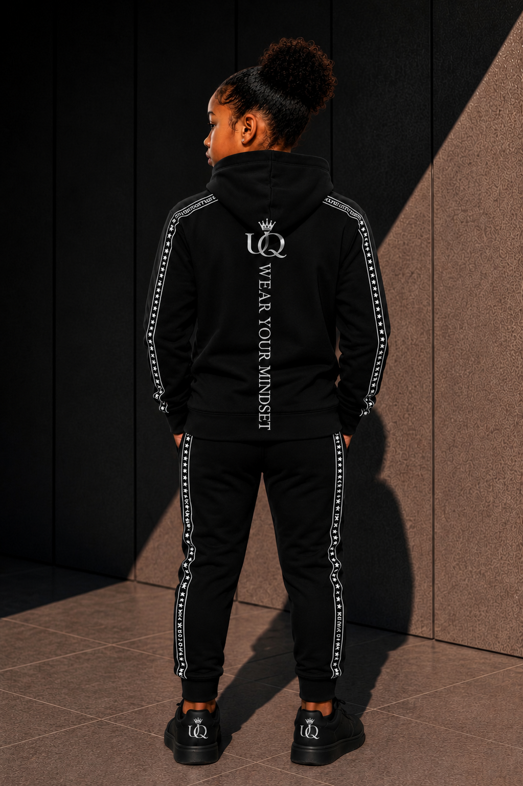 UNAPOLOGETIQUE SILVER TRACKSUIT FOR GIRLS
