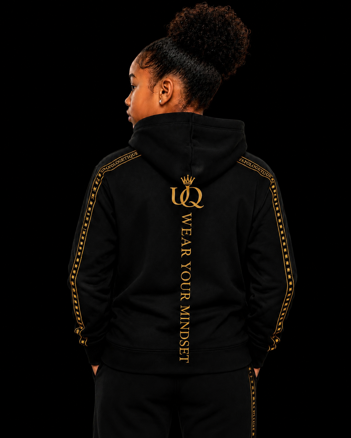 UNAPOLOGETIQUE GOLD HOODIE FOR GIRLS