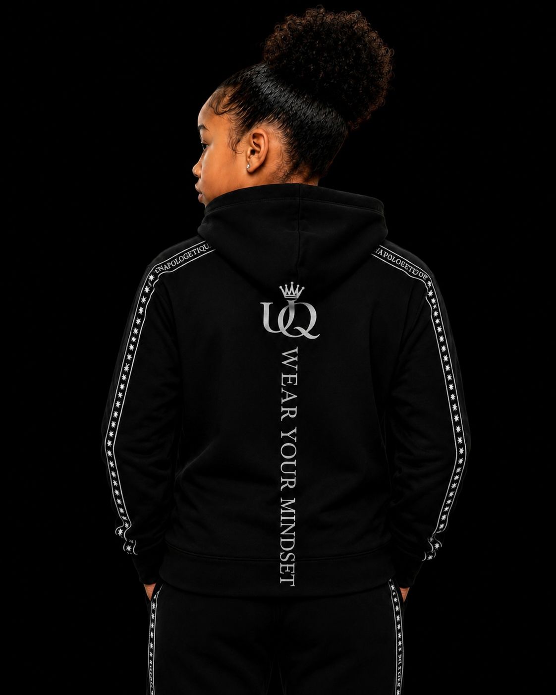 UNAPOLOGETIQUE SILVER HOODIE FOR GIRLS