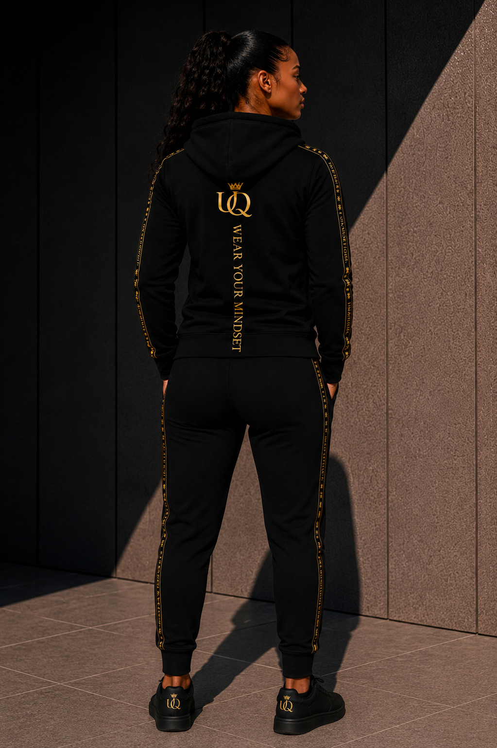 UNAPOLOGETIQUE GOLD TRACKSUIT FOR WOMEN